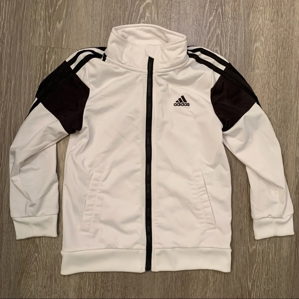 Adidas Full Zip Track Jacket Unisex Youth Size 7‎
